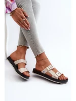 Dámské žabky na ploché podrážce model 21661882 Bežové - Zaxy