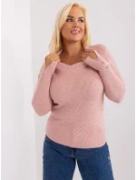 Sweter PM SW PM model 18909334 jasny różowy - FPrice Sweter PM SW PM model 18909334 jasny różowy - FPrice
