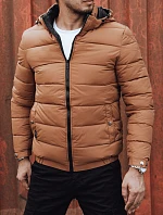 Pánská prošívaná zimní bunda s kapucí FashionStreet camel TX4829