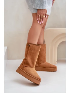 Vysoké Sněhové Boty Na Platformě Big Star model 21679161 Camel - Big Star Shoes