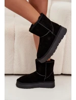 Dámské sněhule z pravé nubukové kůže na platformě černé Privine Dámské sněhule z pravé nubukové kůže na platformě černé Privine