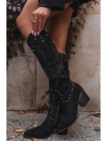 Dámské Kůže  Na Podpatku Černé model 21715063 - Boto