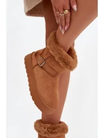 sněhule na platformě s přezkou a kožešinou Camel model 21821884 - Boto sněhule na platformě s přezkou a kožešinou Camel model 21821884 - Boto
