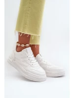 Dámské tenisky na platformě vyrobené z eko kůže, bílá Lynnette Dámské tenisky na platformě vyrobené z eko kůže, bílá Lynnette