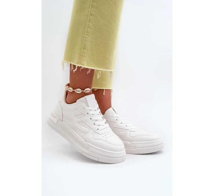 Dámské tenisky na platformě vyrobené z eko kůže, bílá Lynnette Dámské tenisky na platformě vyrobené z eko kůže, bílá Lynnette