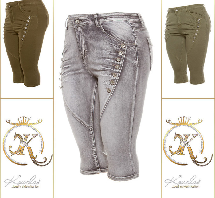 Velikost křivek dívek! Trendy Capri džíny v délce ke kolenům