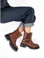 Komfortní hnědé kotníčkové boty dámské platforma Komfortní hnědé kotníčkové boty dámské platforma