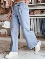 Dámské kalhoty se širokými nohavicemi MOBISKA modrá FashionStreet UY2617