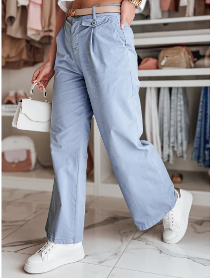 Dámské kalhoty se širokými nohavicemi MOBISKA modrá FashionStreet UY2617 Dámské kalhoty se širokými nohavicemi MOBISKA modrá FashionStreet UY2617