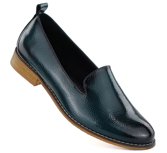 Dámské lakované boty lords navy blue Potocki 19337