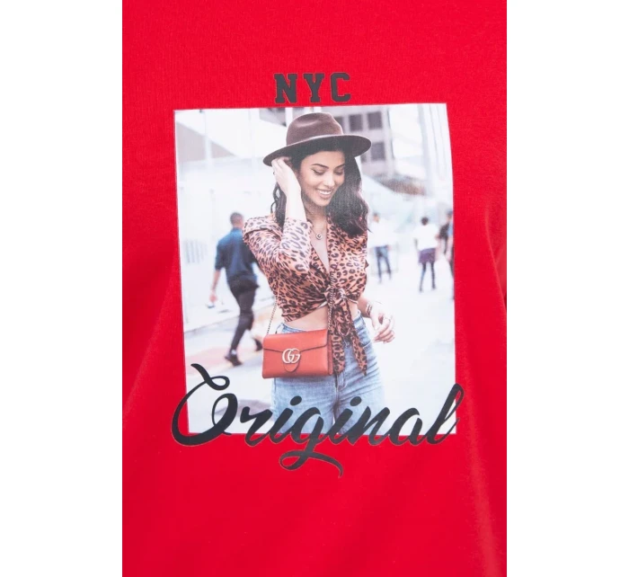 Halenka s potiskem Originální červená Halenka s potiskem Originální červená