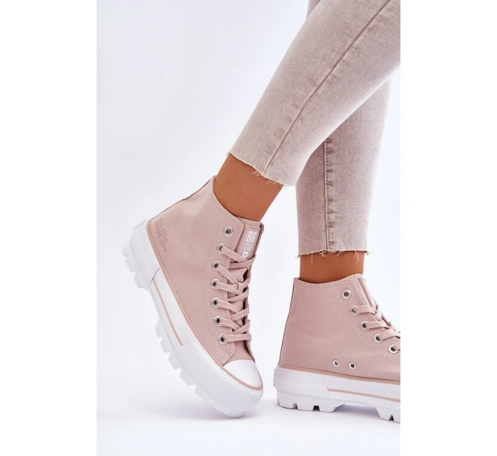 Vysoký Látkové tenisky na platformě Big Star LL274157 Nude