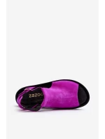 model 21646195 Dámské sandály z semiše Fuchsie - Zazoo