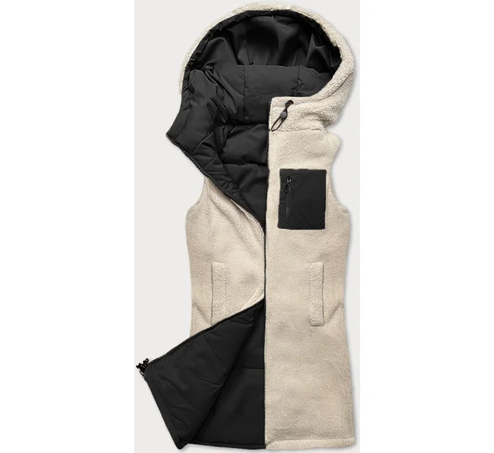 Černá oboustranná dámská vesta typu model 20722463 - J.STYLE Černá oboustranná dámská vesta typu model 20722463 - J.STYLE