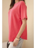 Svetr dámský s krátkým rukávem volného střihu model 22010168 - K-Fashion