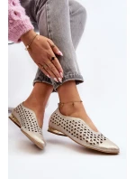 balerínky z přírodní kůže Zlaté model 21646359 - Zazoo