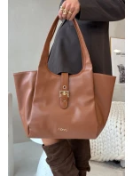 Kabelka s přezkou světle hnědá model 21711823 - NOBO Kabelka s přezkou světle hnědá model 21711823 - NOBO