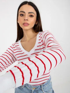 Dámská halenka RV BZ 8613.15x bílá a červená - FPrice