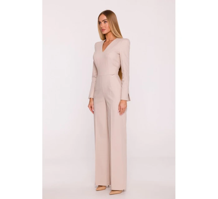 M883 Kombinéza džínového vzhledu - béžová