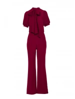 S421 Kombinéza s mašlí na zavazování - bordó