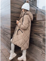 Dámská zimní bunda oversize MELODY s kapucí béžová FashionStreet TY3990