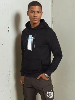 Pánská mikina s kapucí černá FashionStreet BX5725