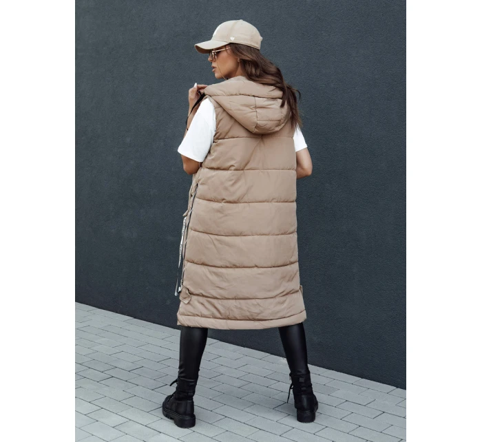 Dámská prošívaná vesta SKYLER camel FashionStreet TY4503