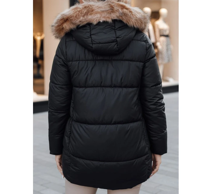 Dámská zimní bunda MELOMA prošívaná s kapucí černá FashionStreet TY4713