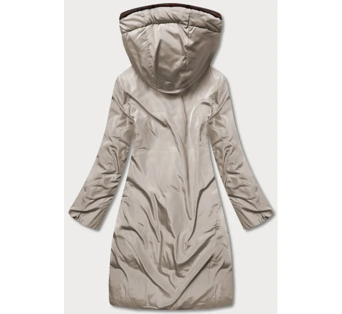 Hnědo/cappuccino dlouhá oboustranná zimní bunda (l22-9852-300/62) Hnědo/cappuccino dlouhá oboustranná zimní bunda (l22-9852-300/62)