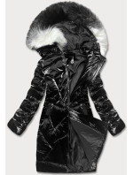 Černá dámská zimní bunda s kapucí (H-1105/01)