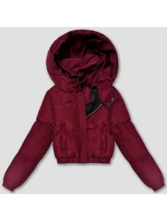 Krátká zimní bunda typu puffer ve vínové bordó barvě J Style (5M3260-1)