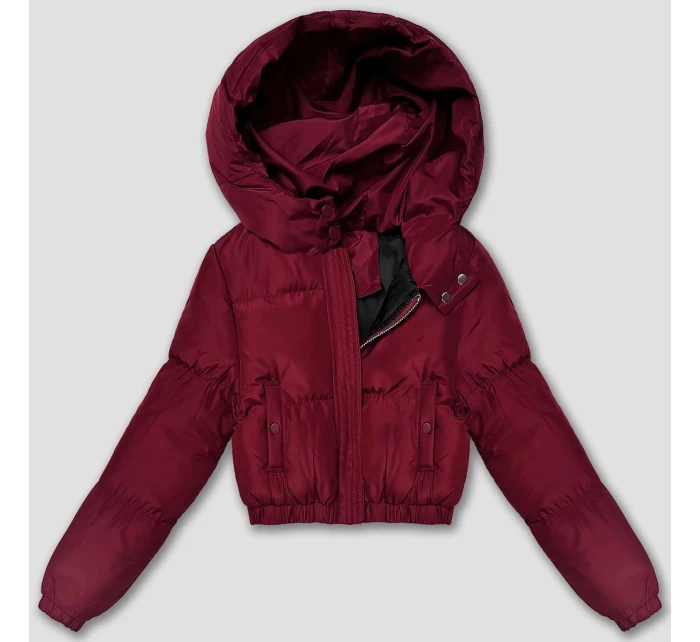 Krátká zimní bunda typu puffer ve vínové bordó barvě J Style (5M3260-1)
