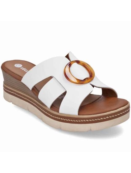 Dámské kožené žabky na platformě bílé model 21904783 - Remonte