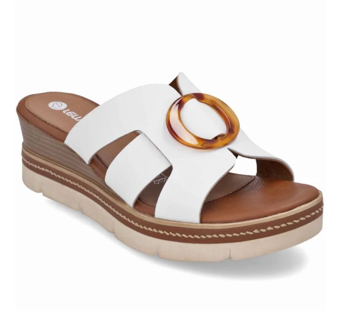 Dámské kožené žabky na platformě bílé model 21904783 - Remonte