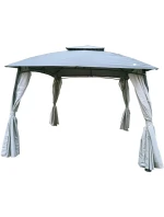 ZAHRADNÍ PIVILET 3x3x2,6 m se zásuvkami ŠEDÝ