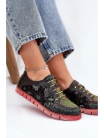 Kožené Polobotky Dámské Vzorované model 21691382 Černé - Maciejka