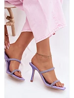 Dámské lodičky zdobené krystaly fialové Vittoria