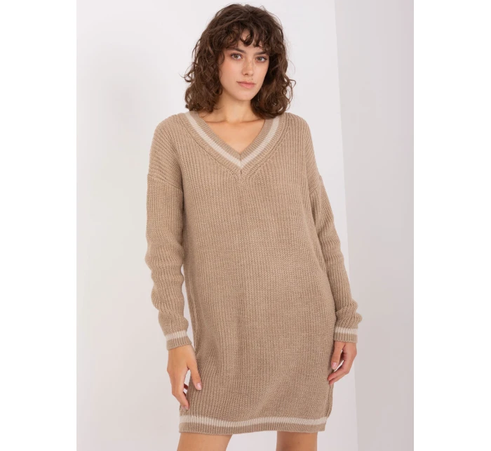 Sukienka BA SK ciemny bezowy model 19014873 - FPrice Sukienka BA SK ciemny bezowy model 19014873 - FPrice