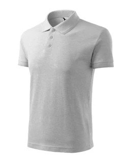 Pique Polo polokošile pánská světle šedý melír