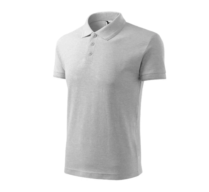 Pique Polo polokošile pánská světle šedý melír