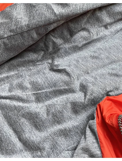 Oranžová dámská bunda s kapucí model 16143347 - LHD