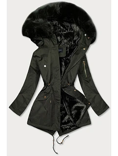 DAMSKA KURTKA PARKA ZIMOWA Z KAPTUREM KHAKI model 21242674 - S'WEST