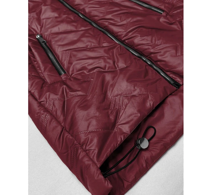 kurtka damska pikowana z kapturem Goodlookin ciemny czerwony model 22003980 - S'WEST