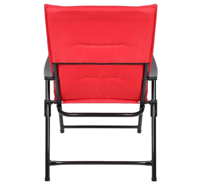 SKLÁDACÍ ZAHRADNÍ ŽIDLE 59X66X45/90CM S POLŠTÁŘEM ČERVENÁ