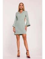model 21296043 Šaty s širokými manžetami mátové - Moe model 21296043 Šaty s širokými manžetami mátové - Moe
