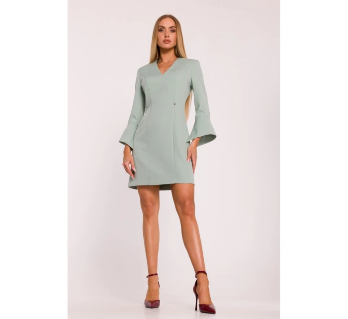 model 21296043 Šaty s širokými manžetami mátové - Moe model 21296043 Šaty s širokými manžetami mátové - Moe