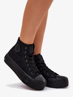 Dámské plátěné tenisky na platformě Big Star – černé
