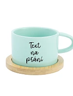 TEXT NA PŘÁNÍ - mint keramický hrníček Makronka 200 ml