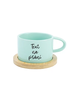 TEXT NA PŘÁNÍ - mint keramický hrníček Makronka 200 ml