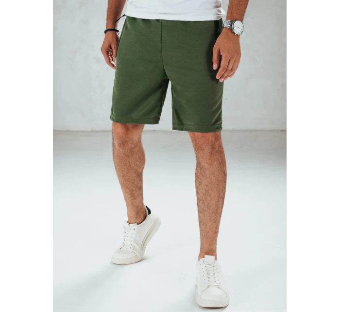 FashionStreet pánské olivové teplákové šortky SX2473